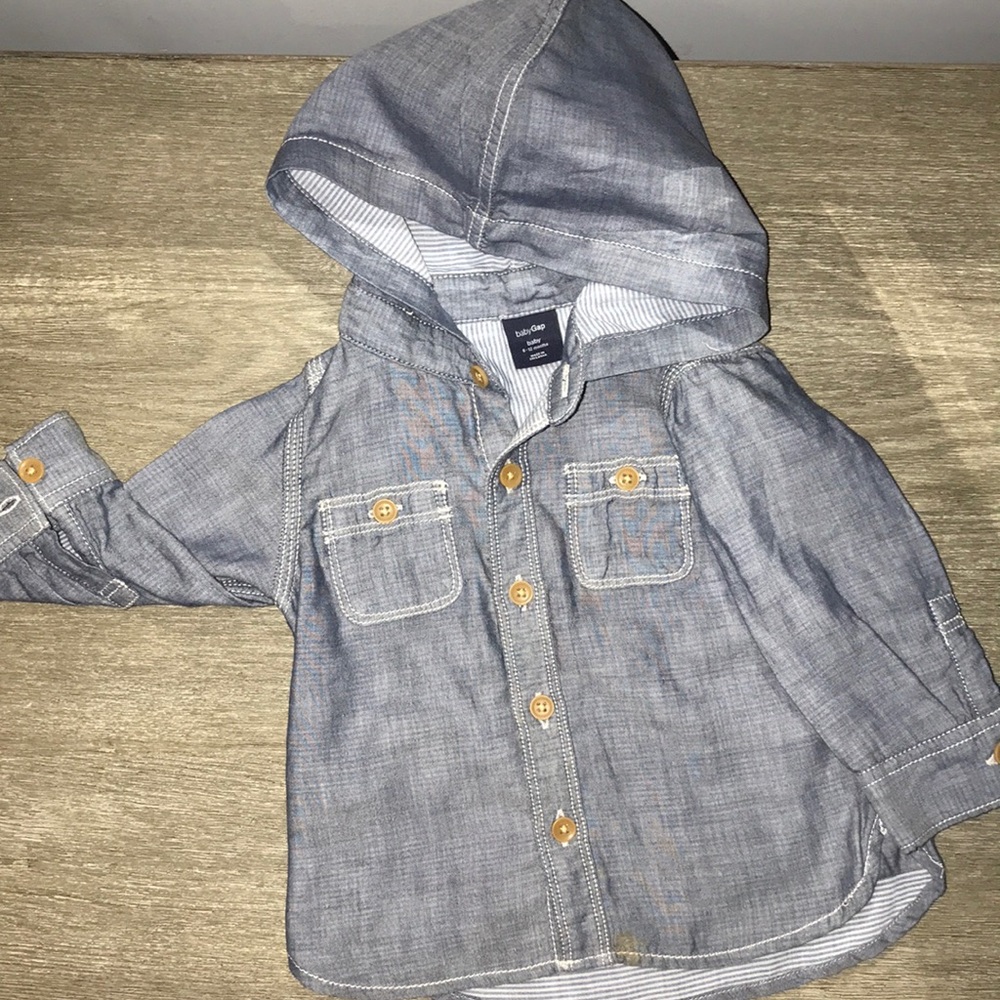 Baby Gap chambray button up with hood
